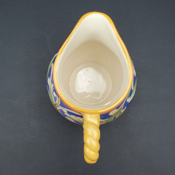 Pfaltzgraff Villa della Luna Creamer Gold Blue Green Floral Creamer - Picture 6 of 7